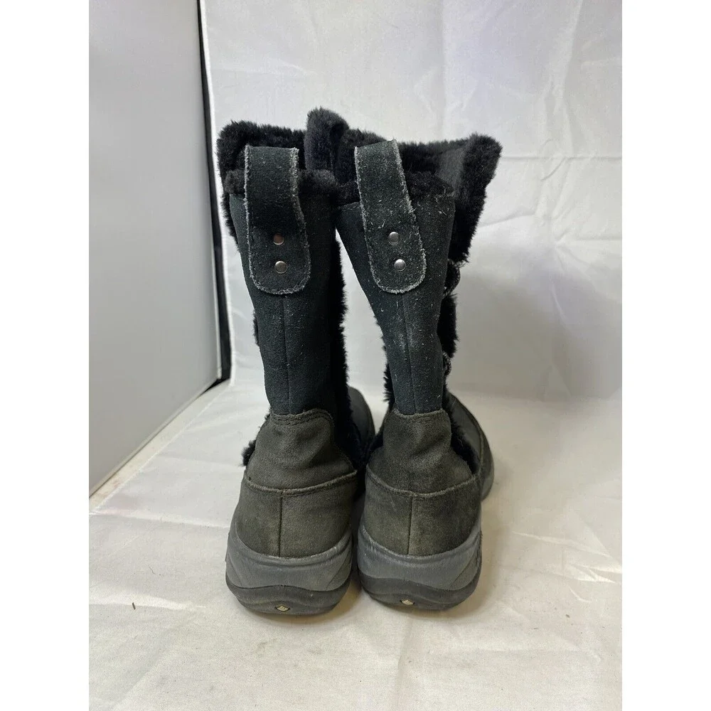 Columbia Delancey Winter Snow Boots Water Resistant Black Suede Womens Size 7.5